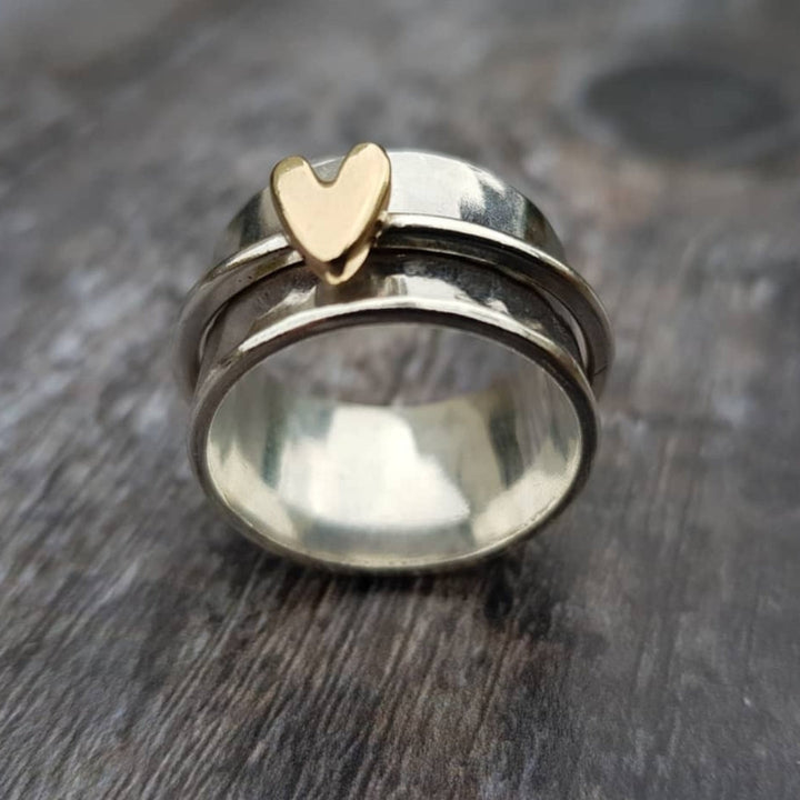 Delaunay | BAGUE EN ARGENT CŒUR DORÉ