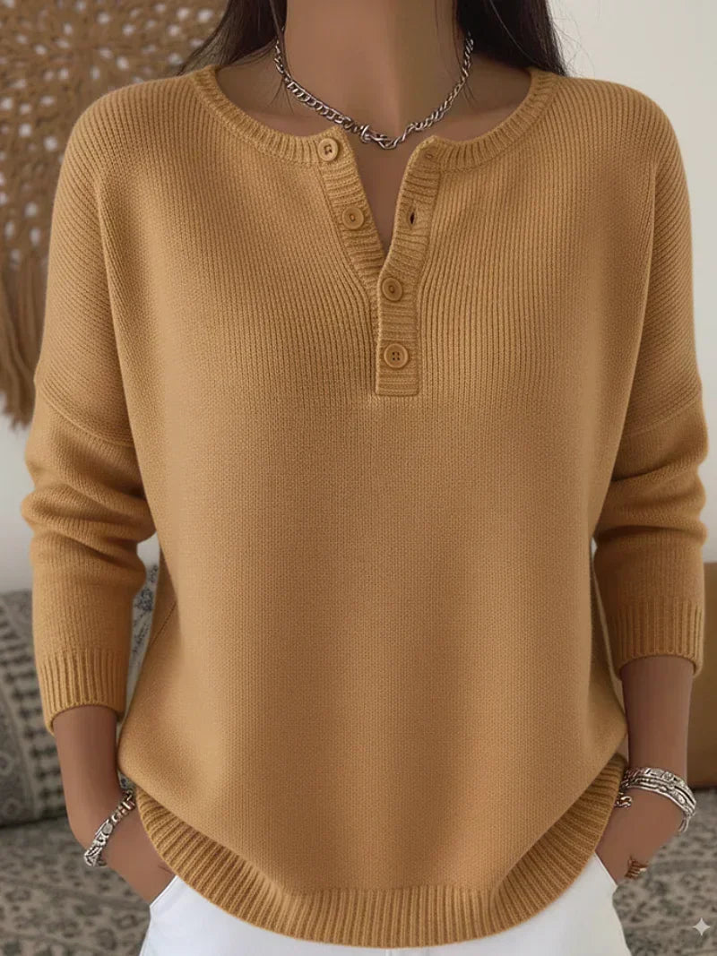 DELAUNAY | Pull Henley Encolure Boutonnée Amélie