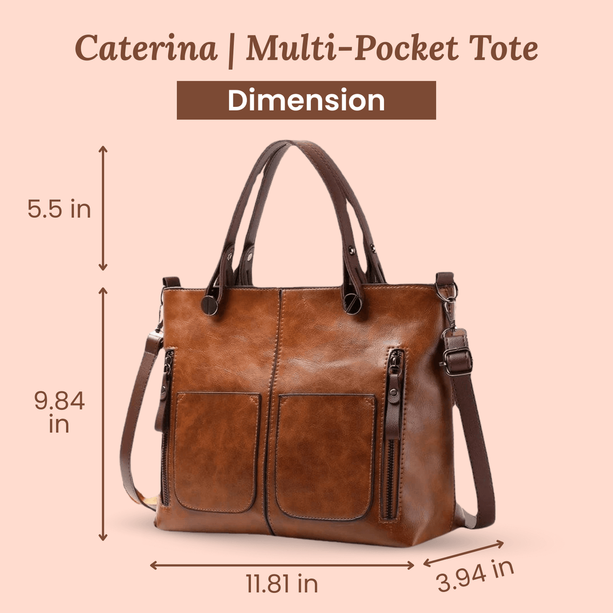 Caterina | Sac Bandoulière Multi-Poches
