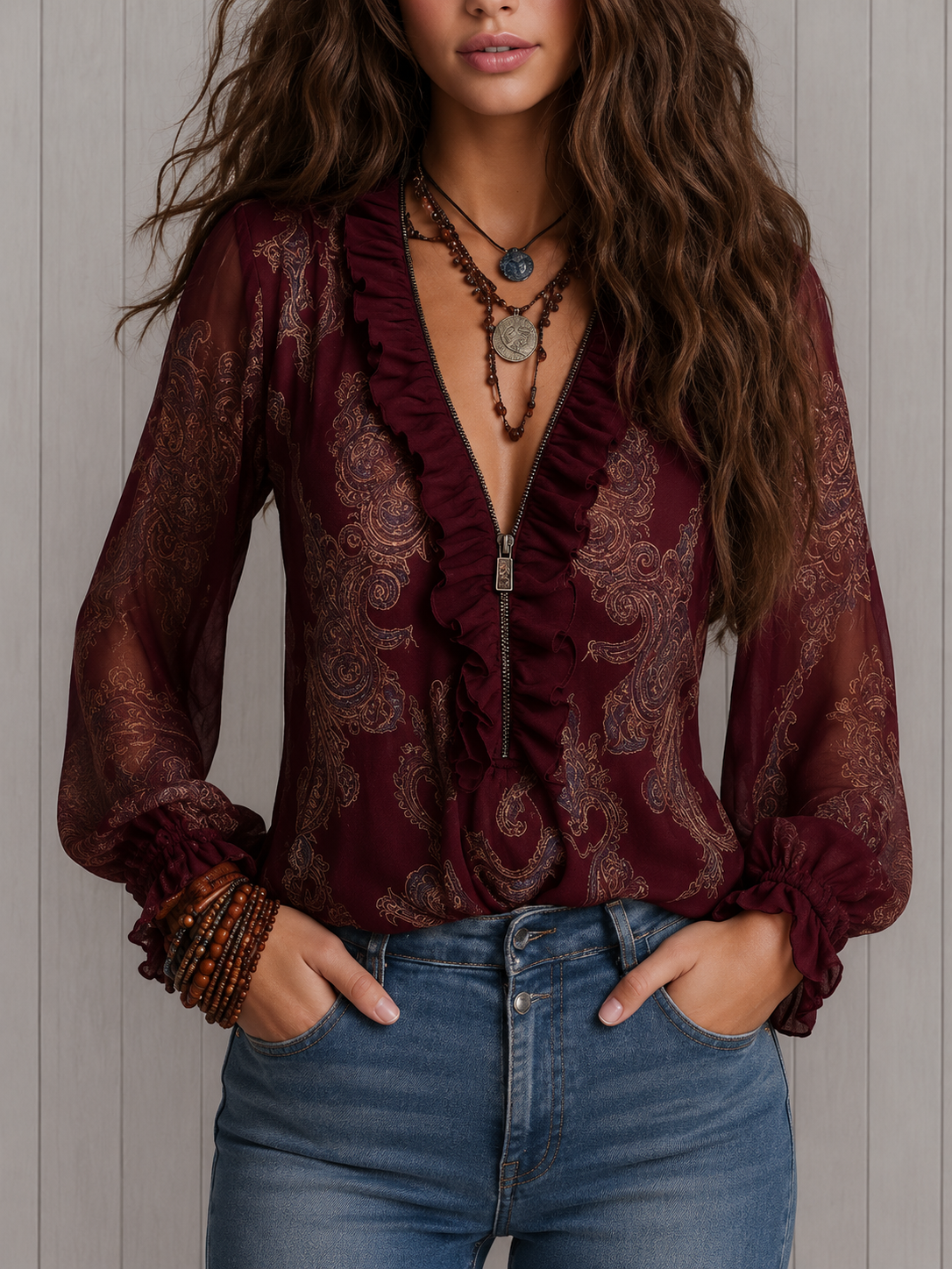 DELAUNAY | Blouse Raffinée à Volants Éléonore