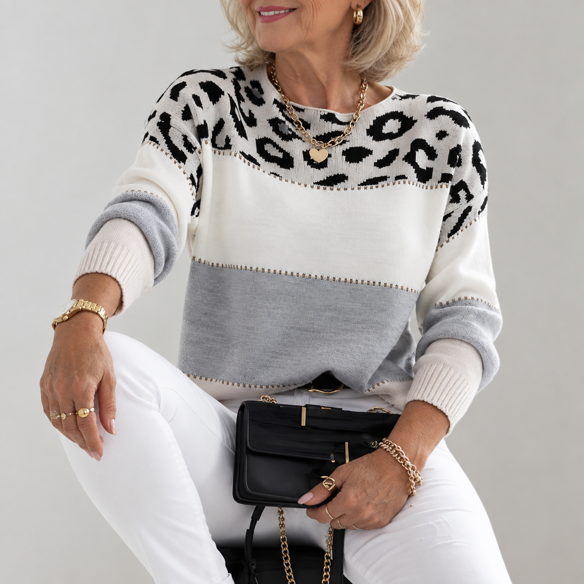 DELAUNAY | Pull Maille Imprimé Léopard Margot
