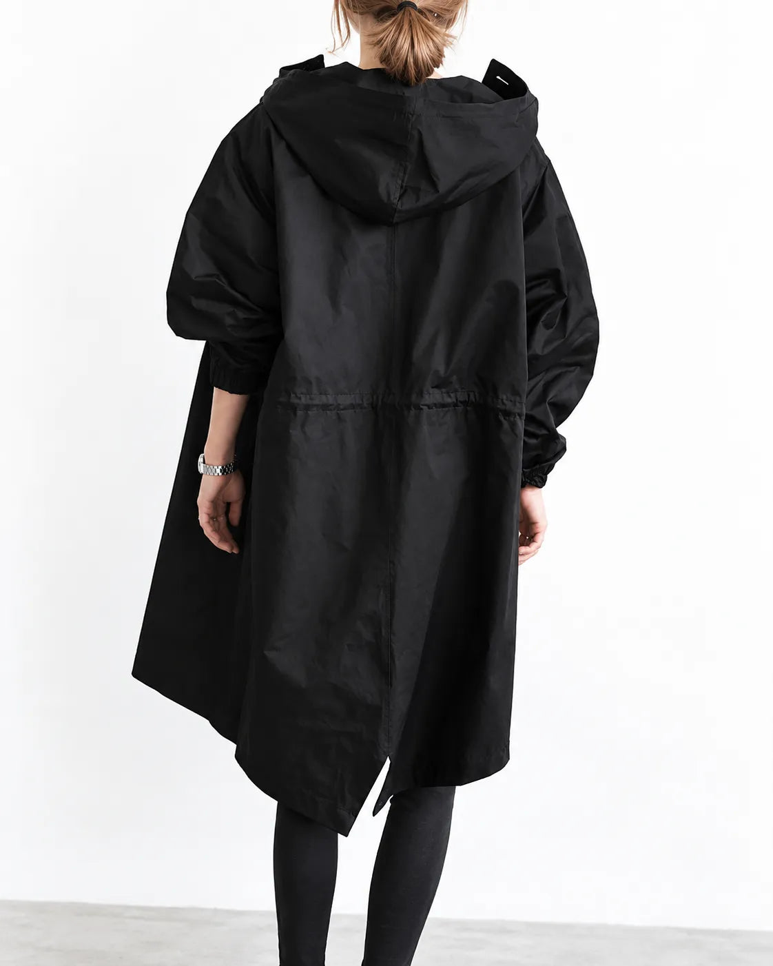 Maisie | Manteau oversize à capuche et boutonnage devant