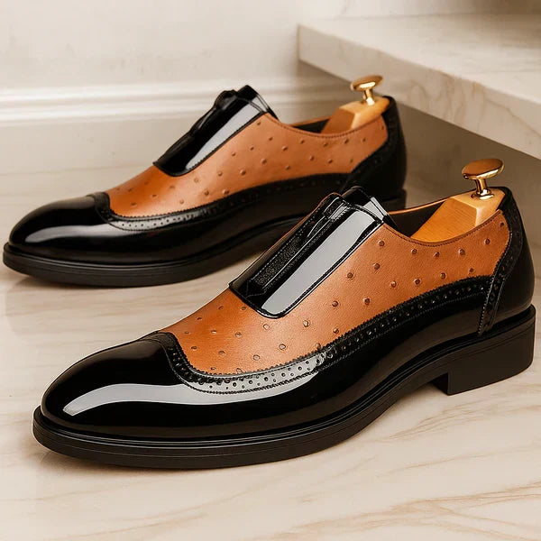 Chaussures Oxford en cuir d'autruche