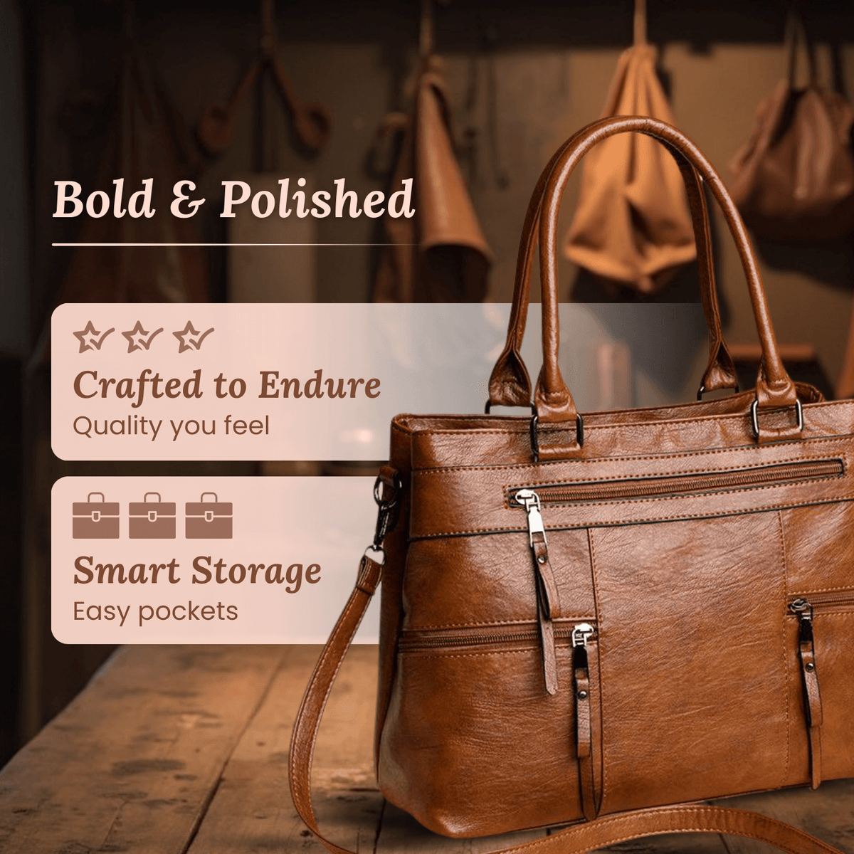 Rachele | Sac Porté Épaule Multi-Zip