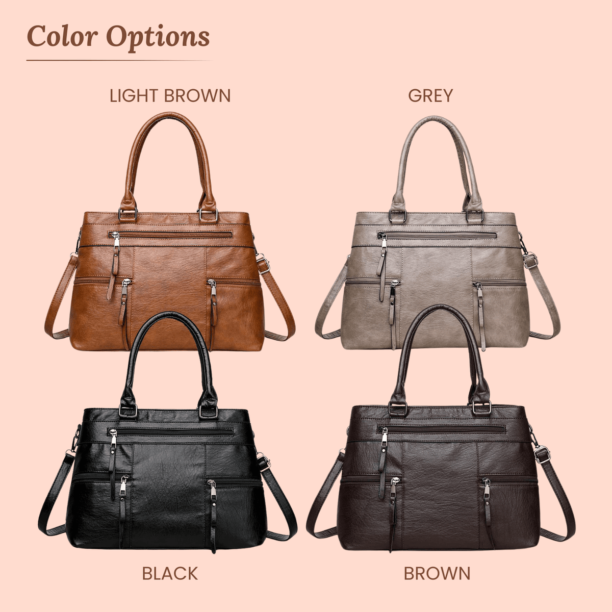 Rachele | Sac Porté Épaule Multi-Zip