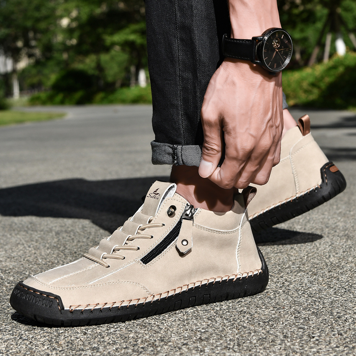 DELAUNAY | Chaussures en Nabuk avec Zip pour Homme