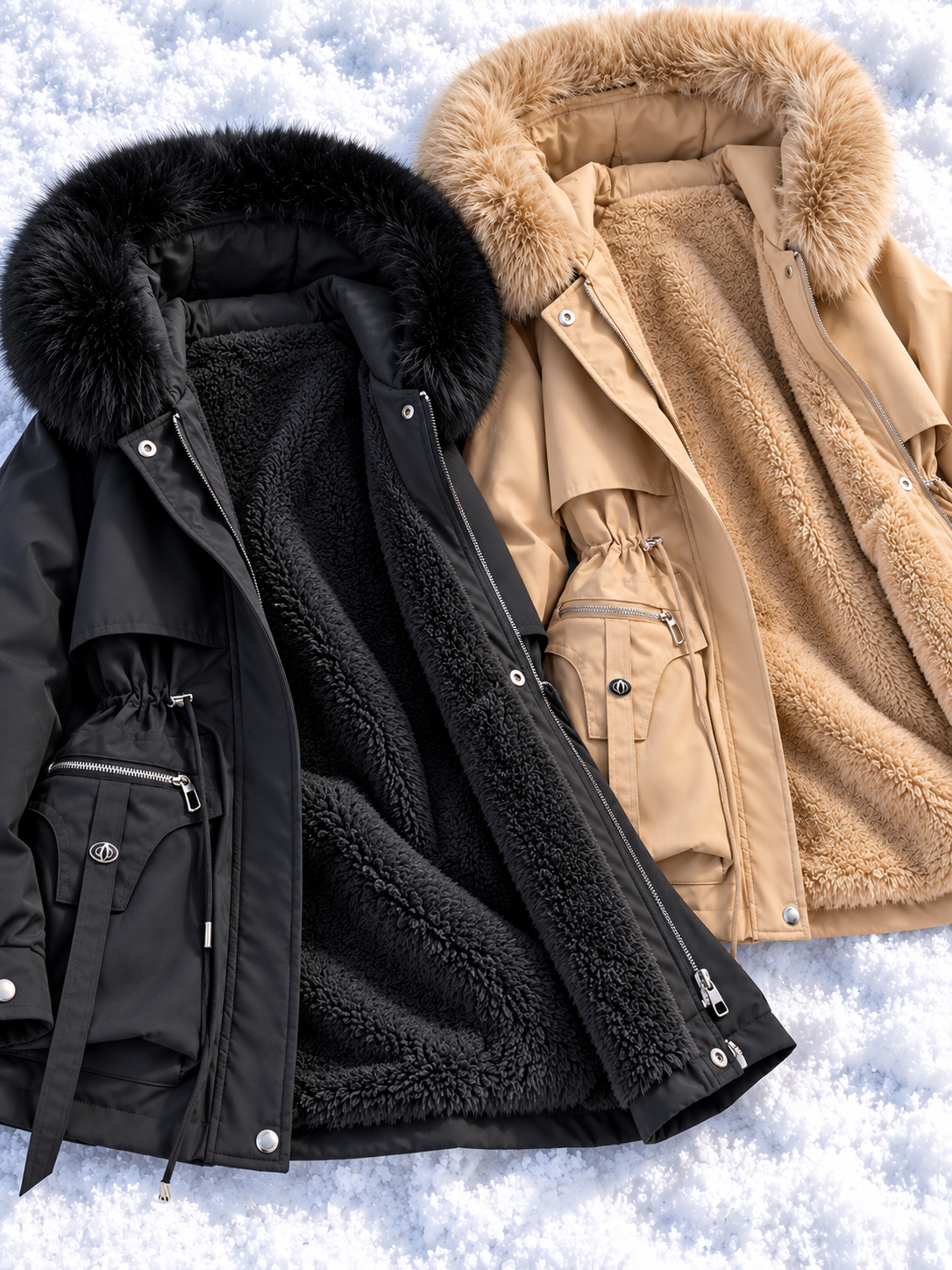 Éloïse | Parka femme ajusté imperméable avec doublure Sherpa
