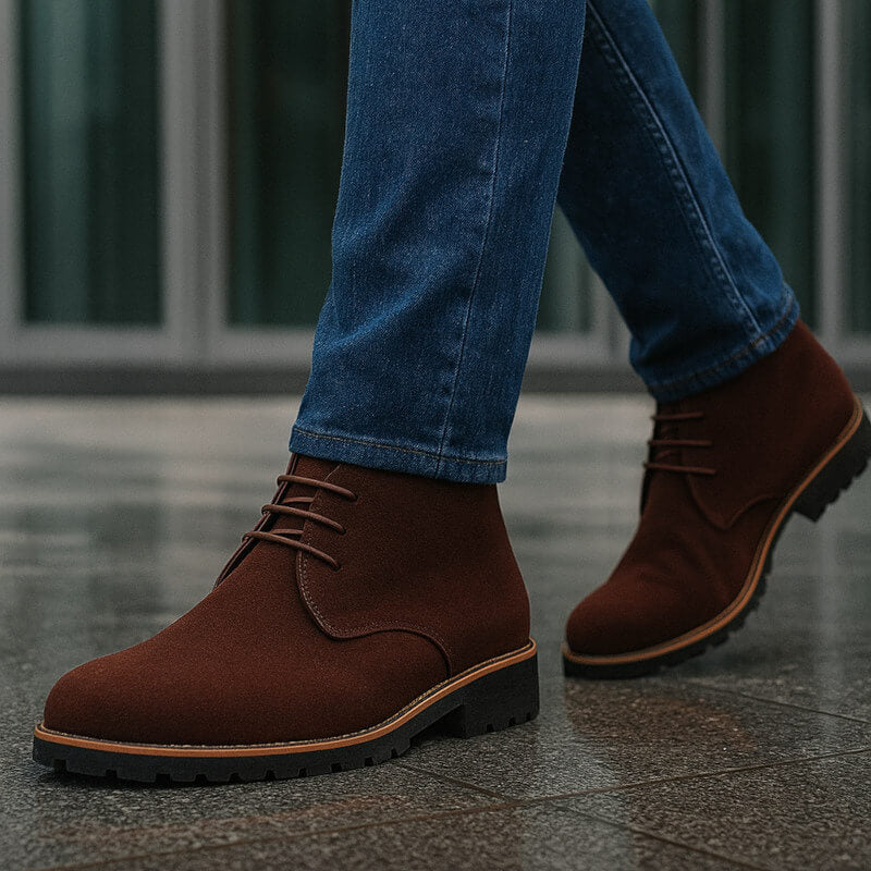 Ethan | Élégantes Bottines Hautes Homme Design avec Semelle Profilée