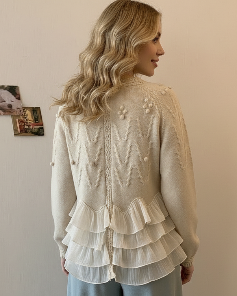 DELAUNAY | Cardigan Élégant en Maille avec Volants