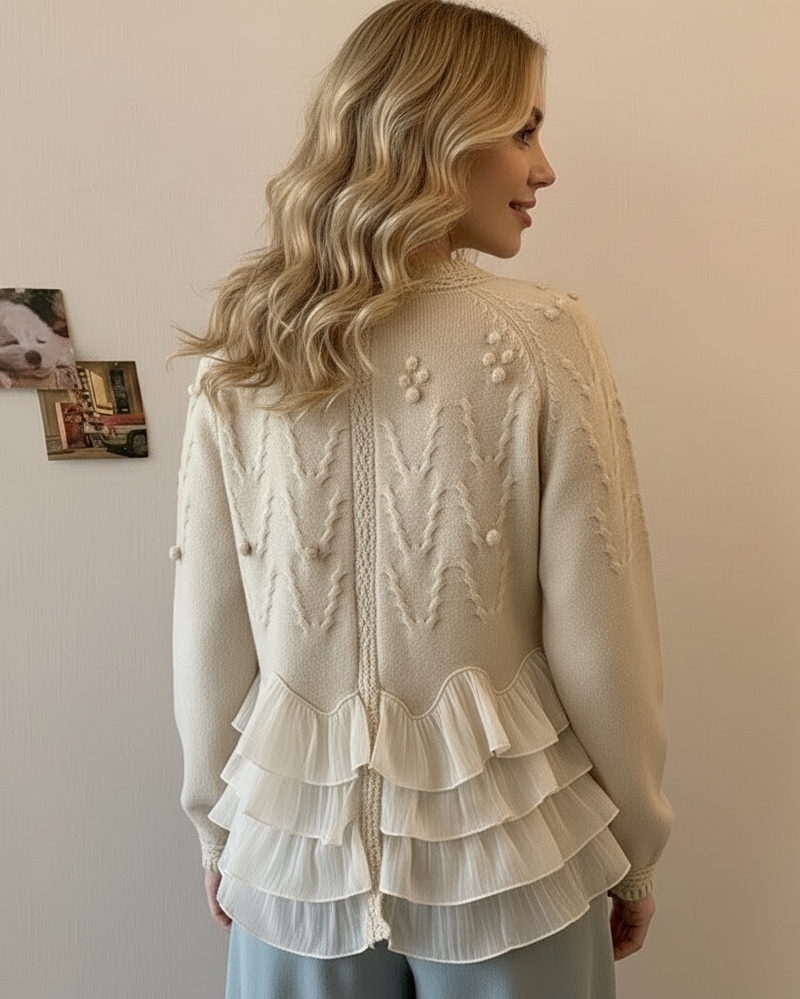 DELAUNAY | Cardigan Élégant en Maille avec Volants