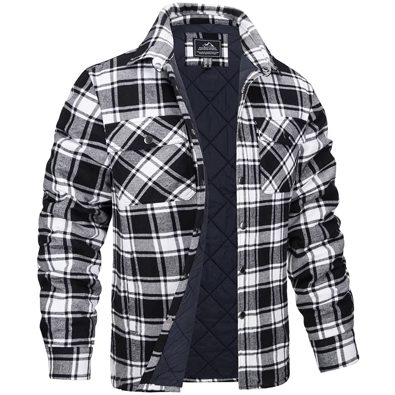 Chemise Surpiquée pour Homme avec Motif à Carreaux et Poches Poitrine