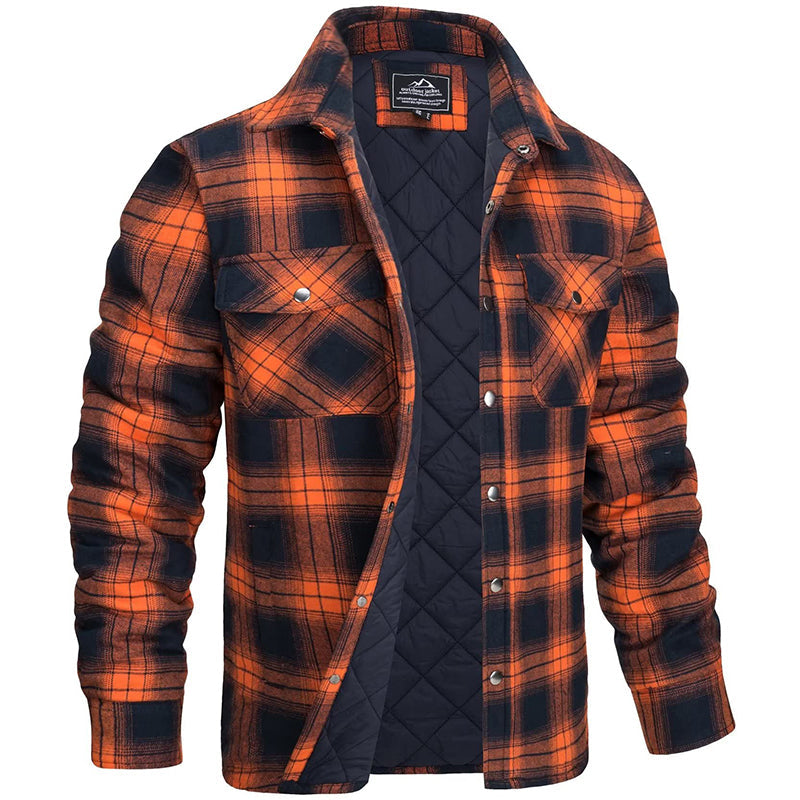Chemise Surpiquée pour Homme avec Motif à Carreaux et Poches Poitrine