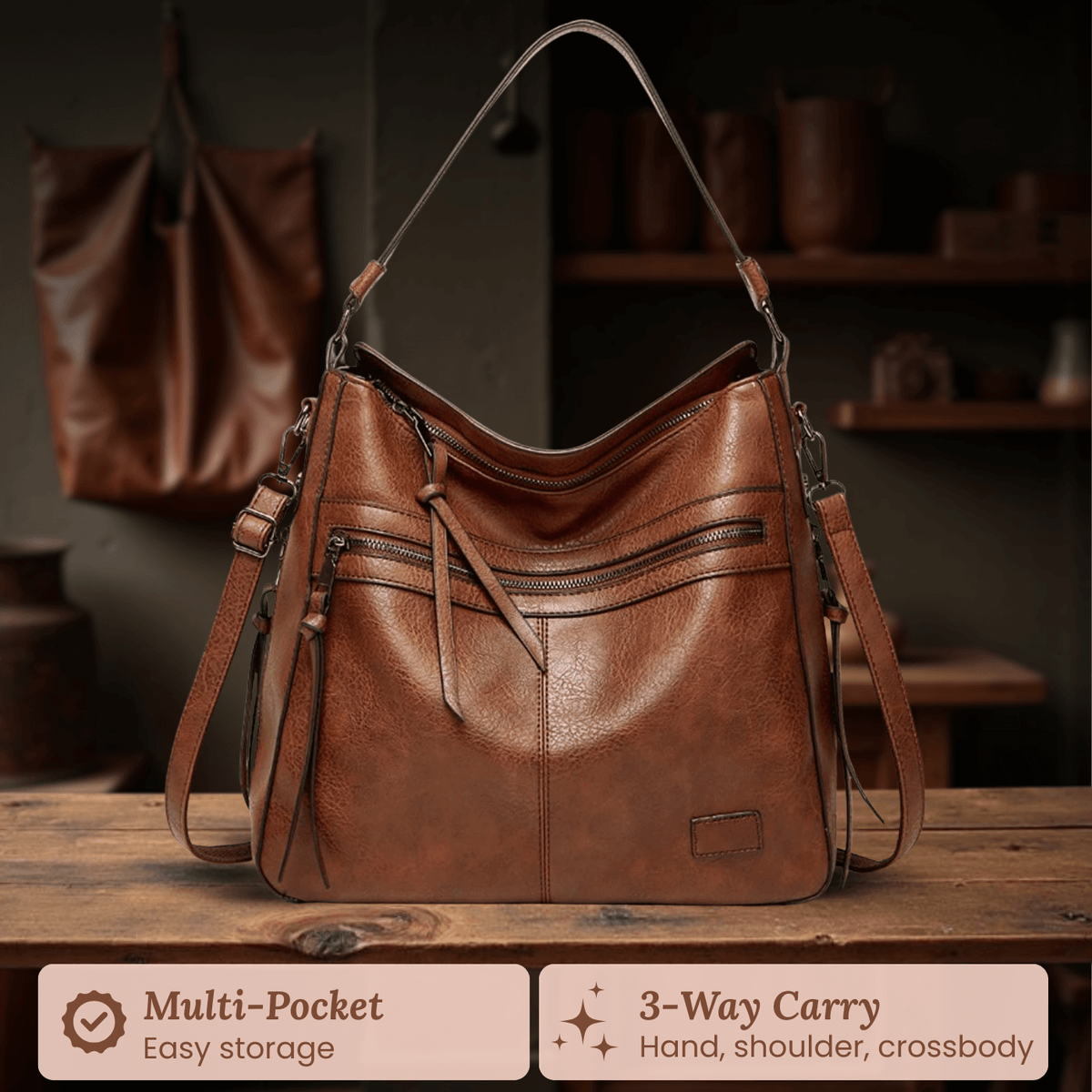 Serena | Sac Porté Épaule à Fermeture Zippée