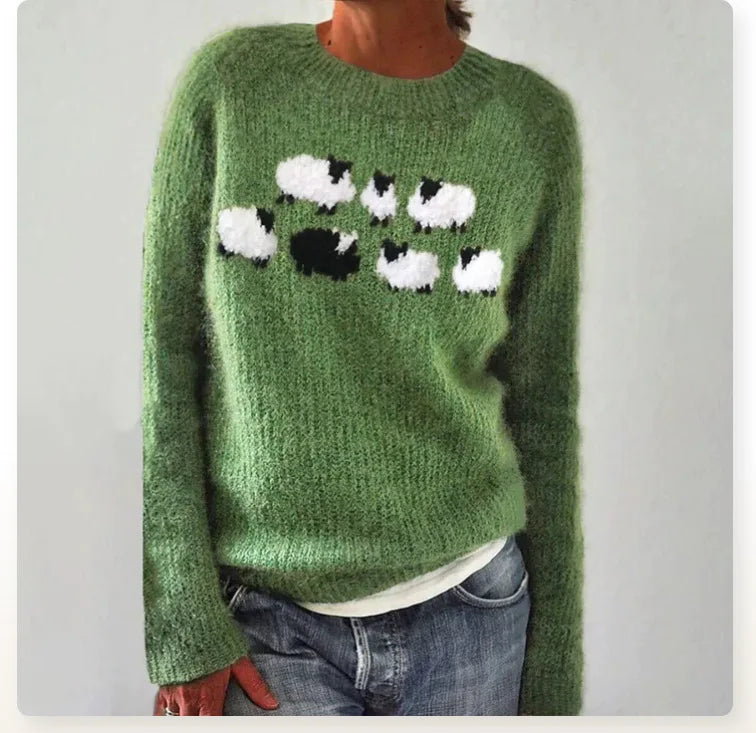DELAUNAY | Pull Maille Motif Moutons Mathilde