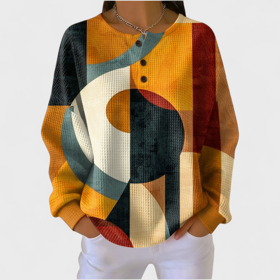 DELAUNAY | Pull Gaufré Formes Abstraites Charlotte