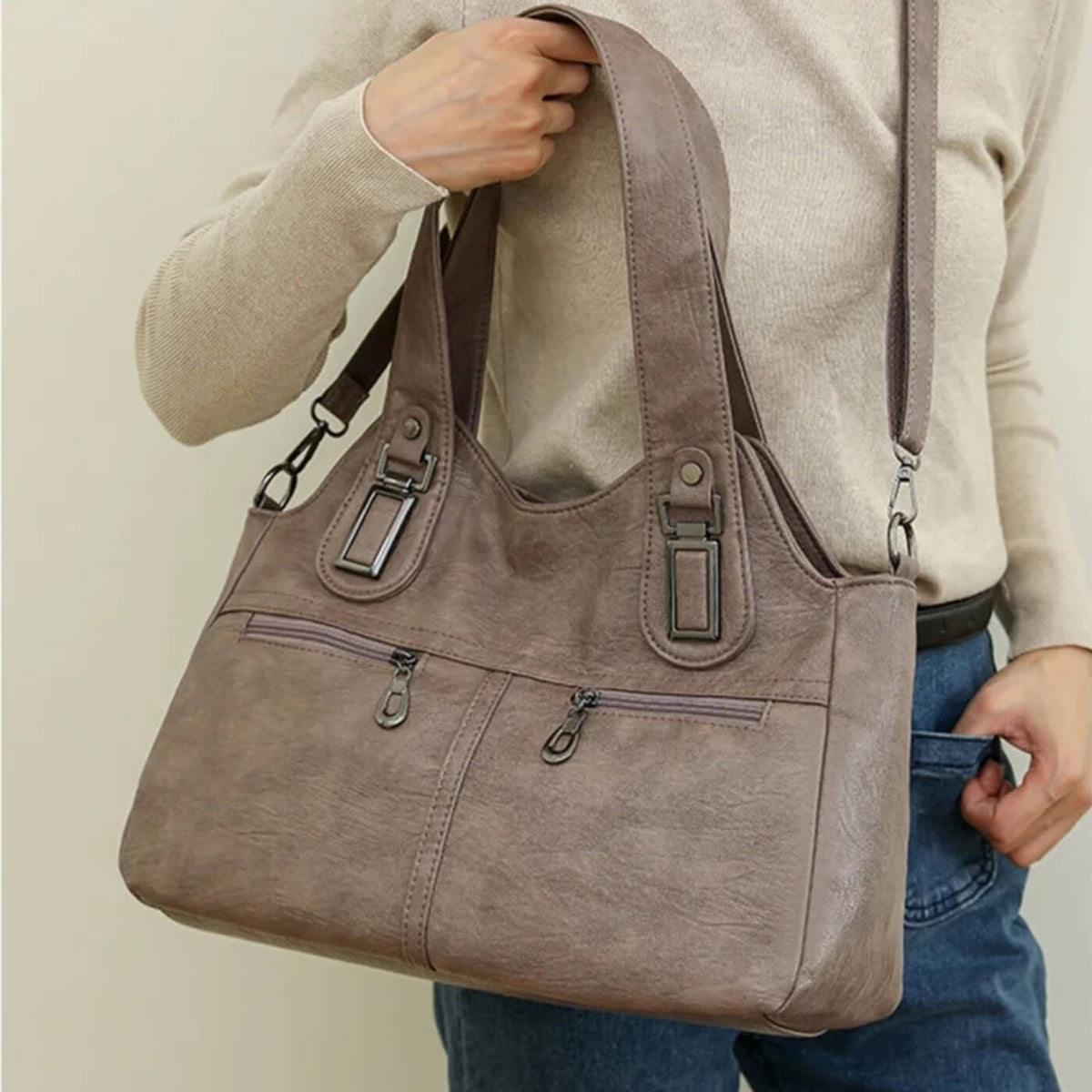 Flavia | Sac Porté Épaule à Double Zip