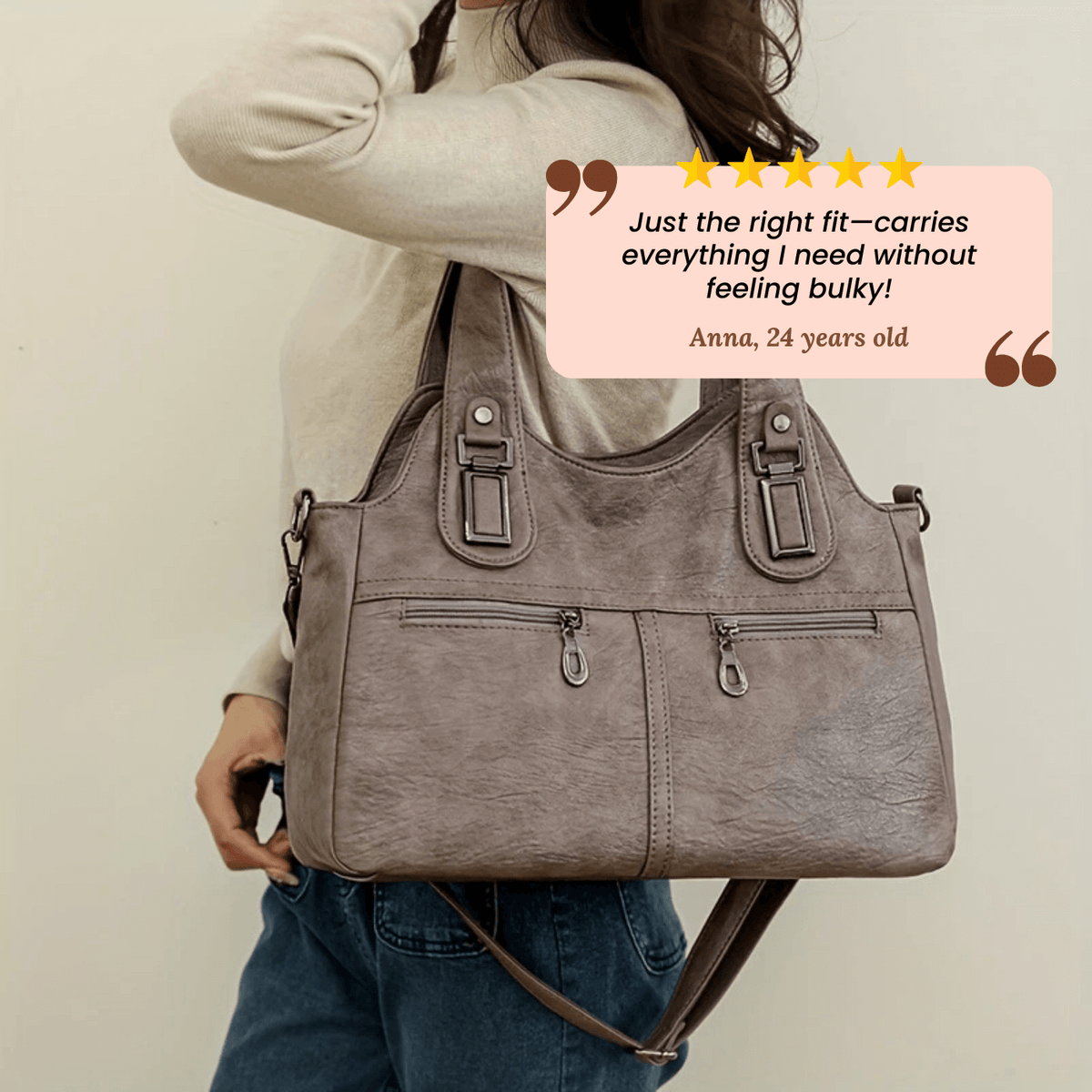 Flavia | Sac Porté Épaule à Double Zip