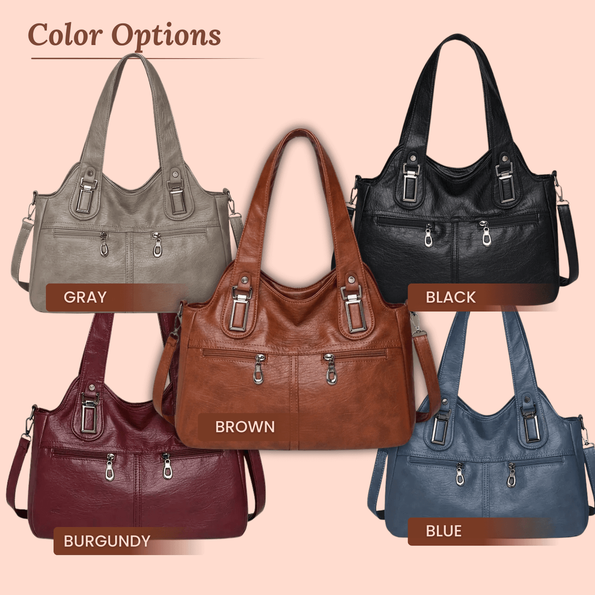 Flavia | Sac Porté Épaule à Double Zip