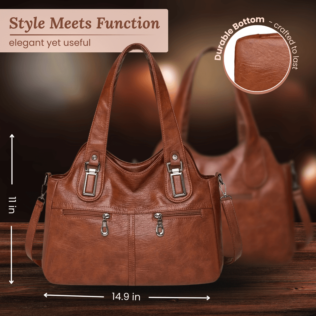 Flavia | Sac Porté Épaule à Double Zip