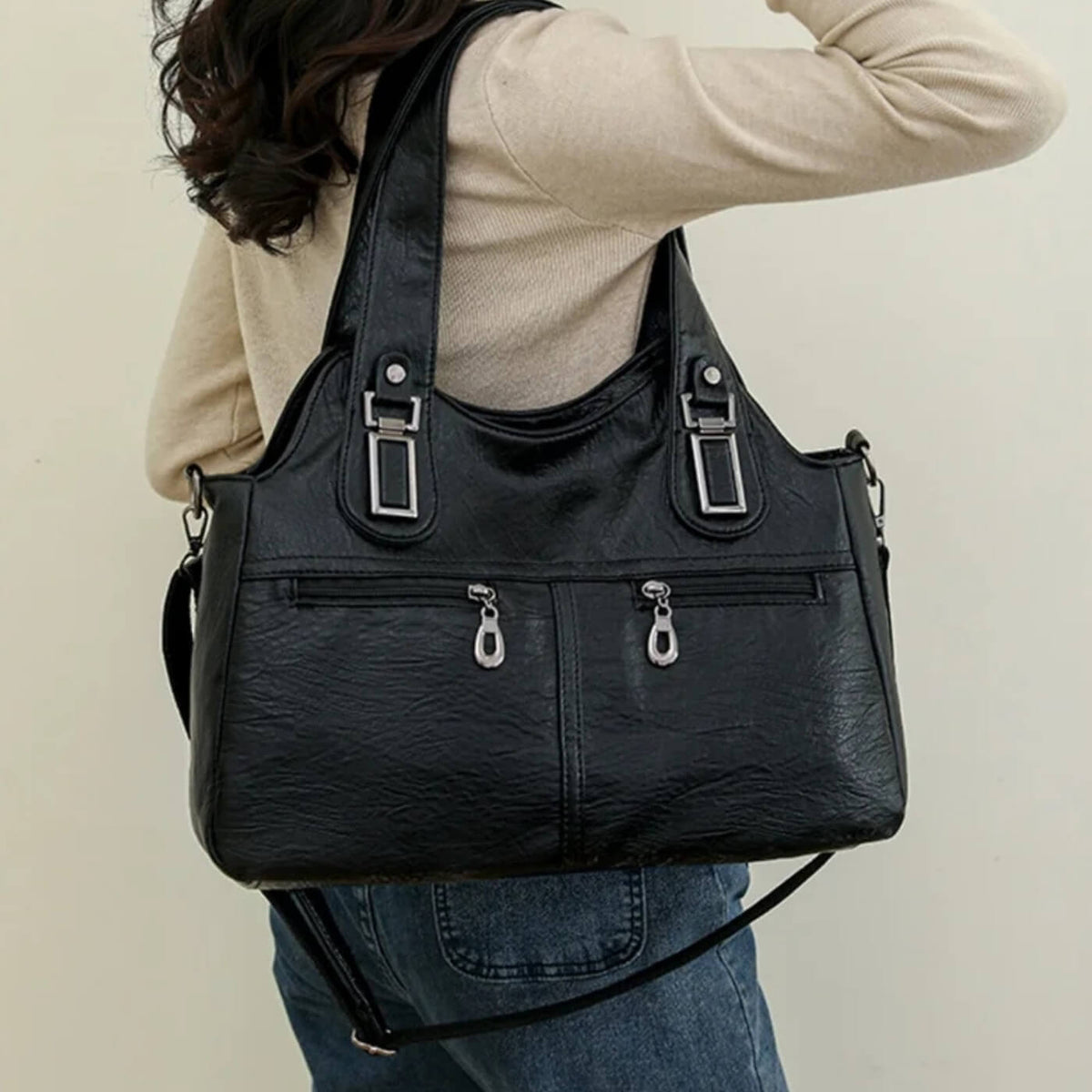 Flavia | Sac Porté Épaule à Double Zip