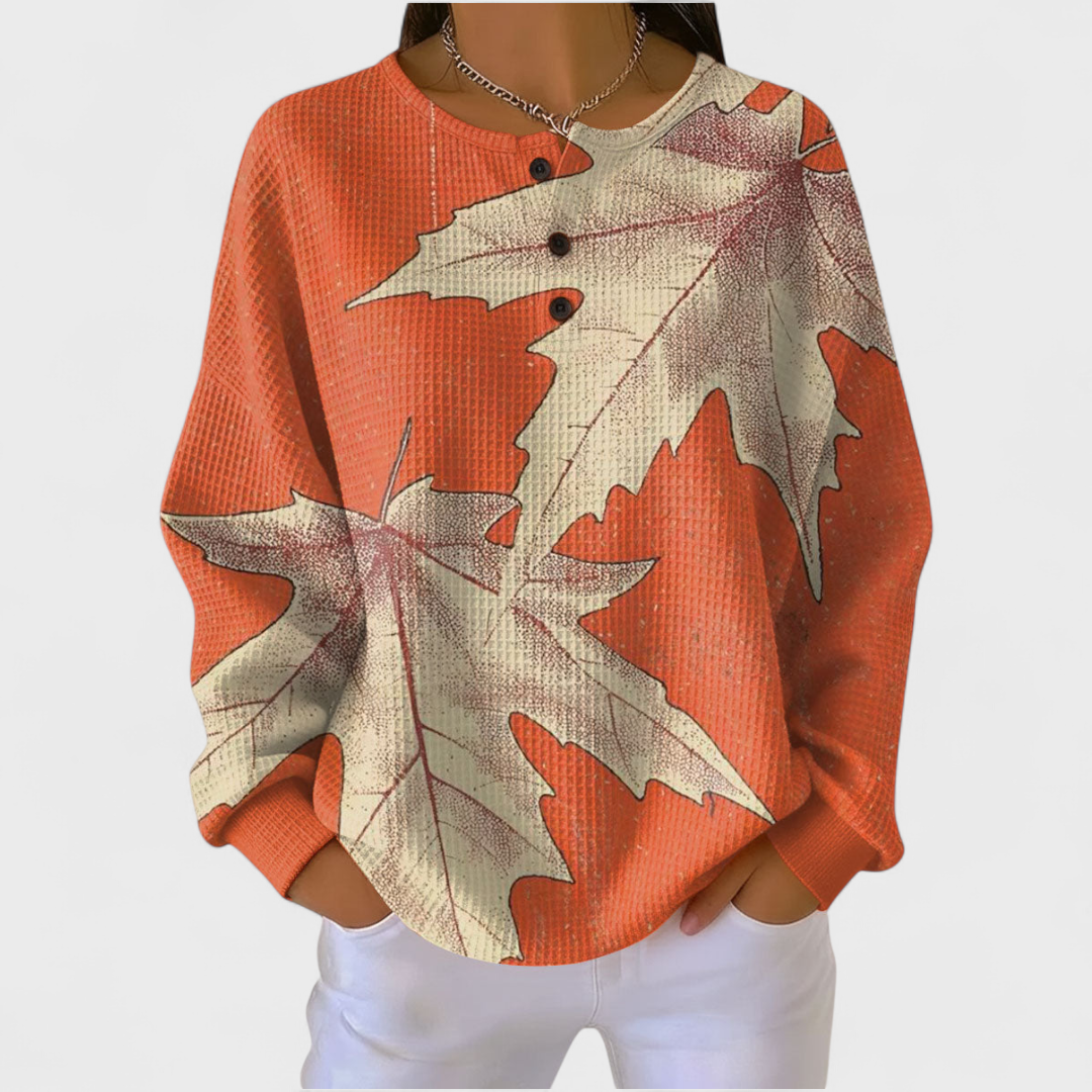 DELAUNAY | Pull Gaufré Feuilles d'Érable Pauline