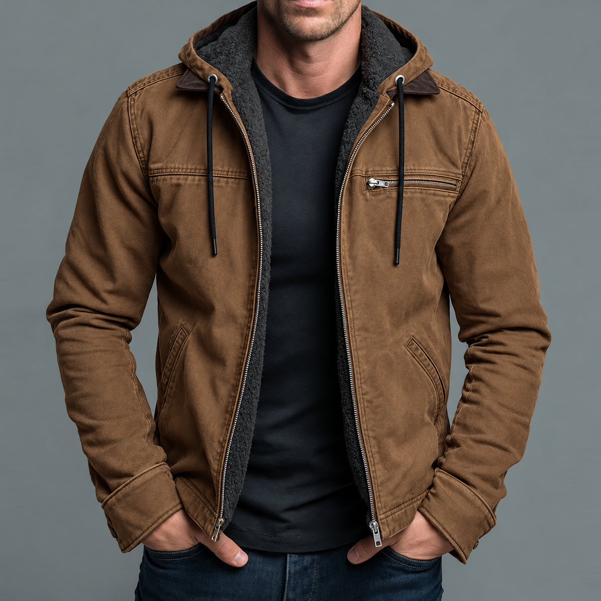 Isak™ | Veste Vintage à Capuche Chaude et Doublée en Fleece