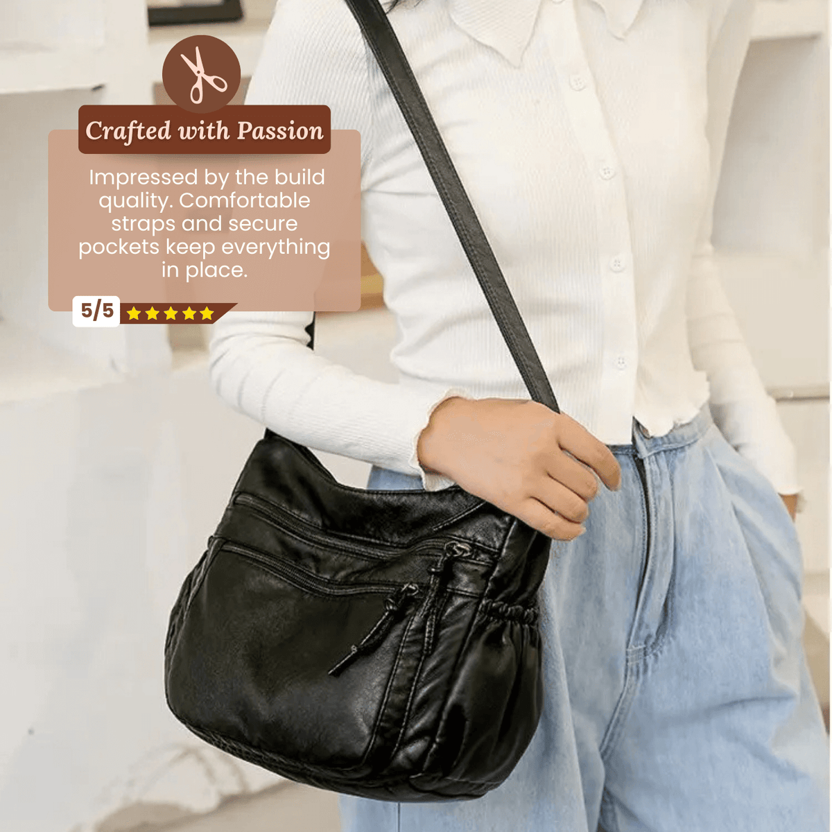 Federica | Sac Porté Épaule Multi-Poches