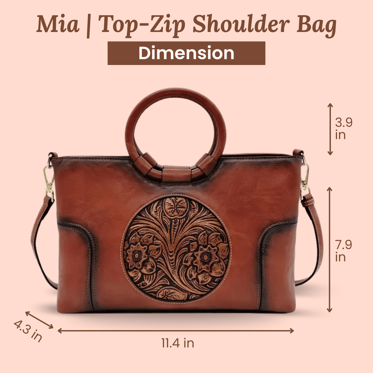 Luciana | Sac à Main à Détail Sculpté