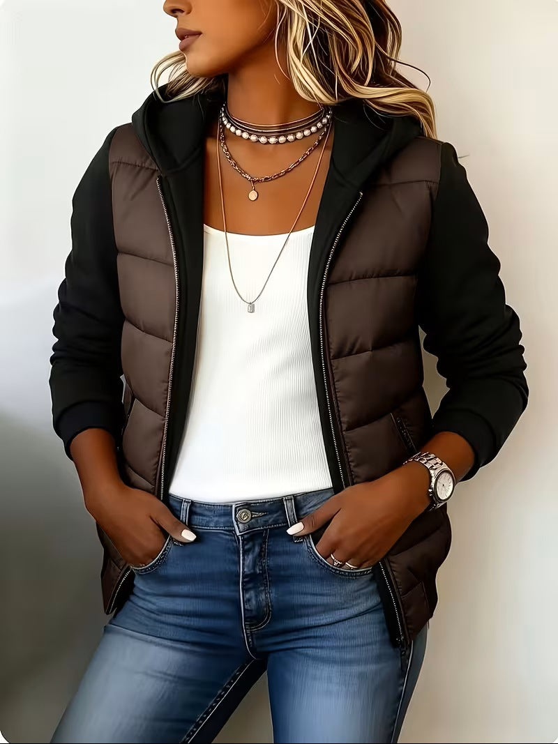 Nina – Veste matelassée colorblock à capuche