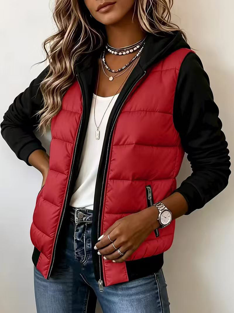 Nina – Veste matelassée colorblock à capuche