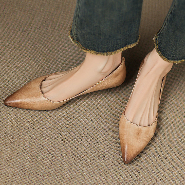 DELAUNAY | Ballerines Pointues en Cuir Marie