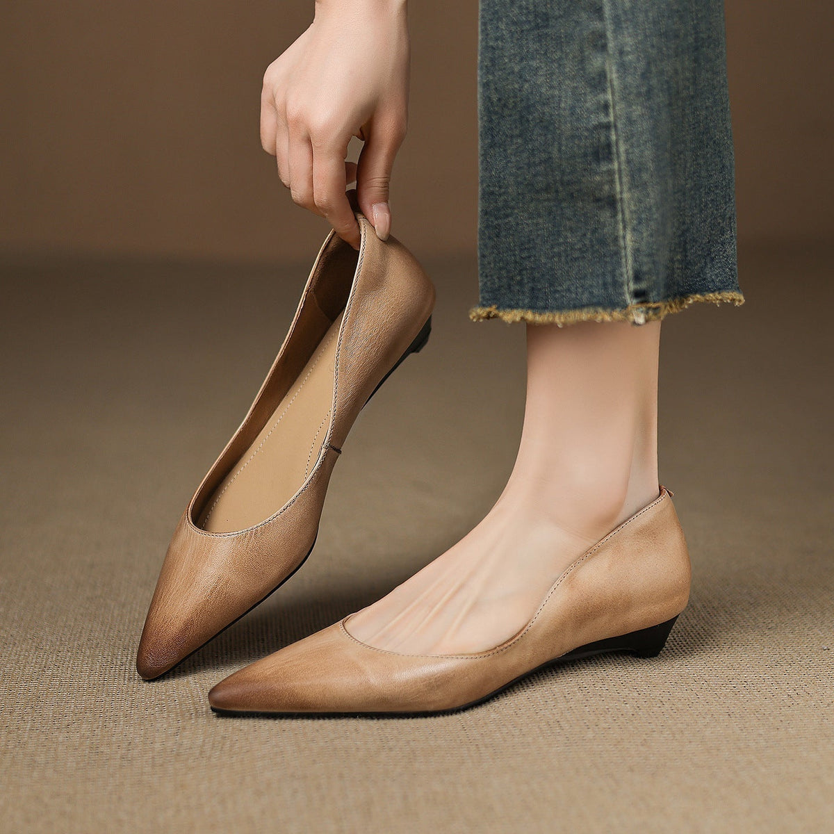 DELAUNAY | Ballerines Pointues en Cuir Marie
