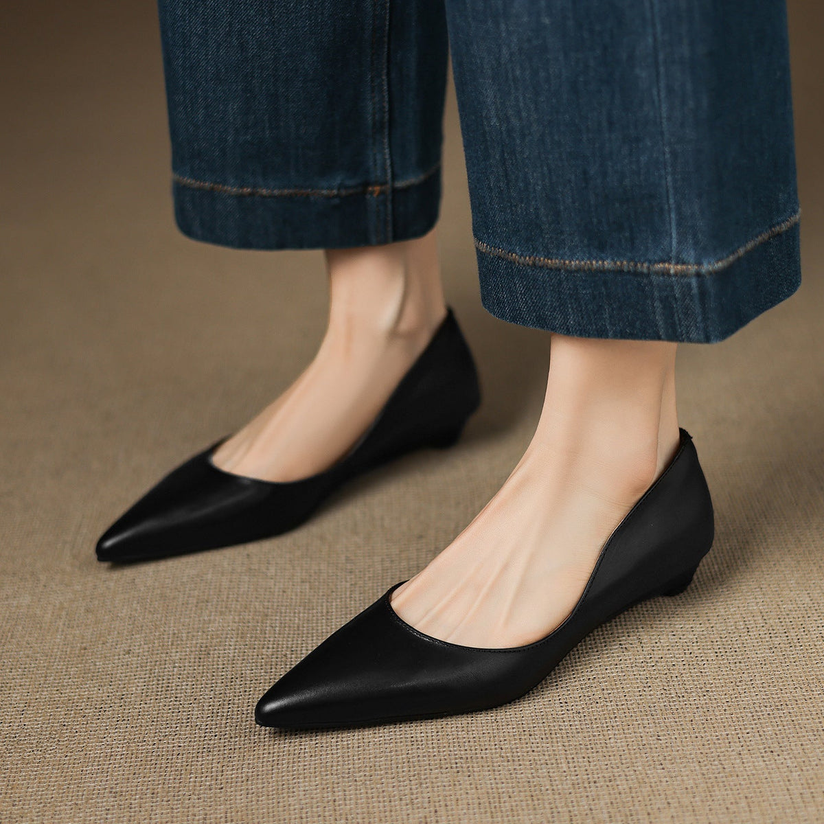 DELAUNAY | Ballerines Pointues en Cuir Marie