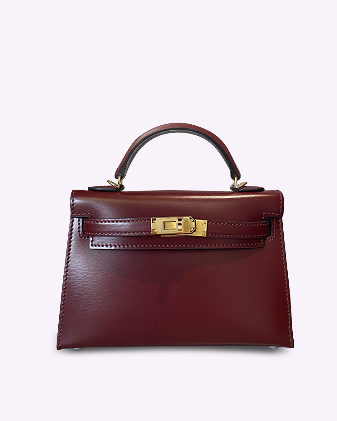 DELAUNAY | Mini Sac en Cuir Bordeaux Élégant