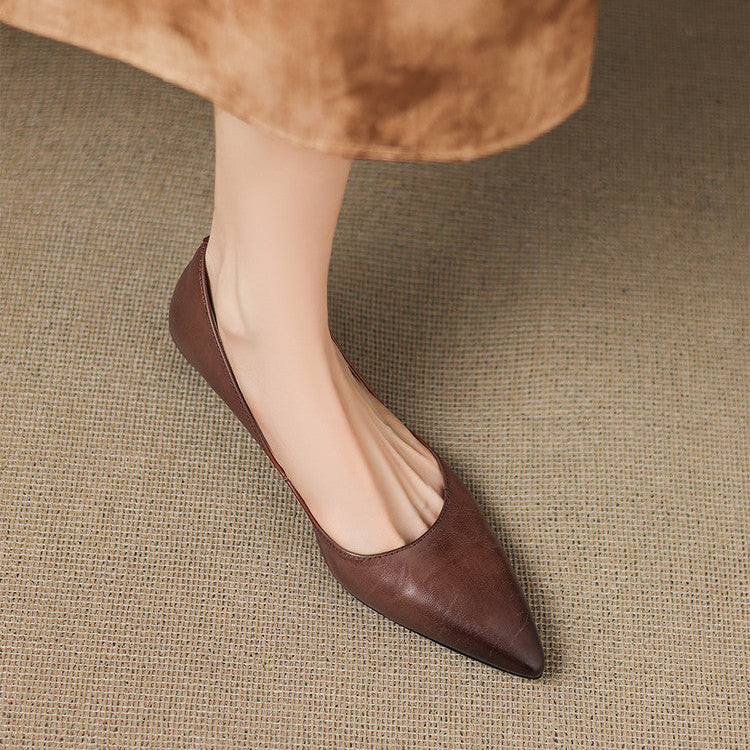 DELAUNAY | Ballerines Pointues en Cuir Marie