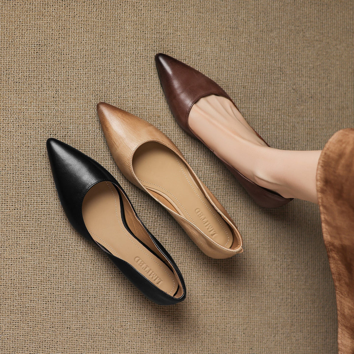 DELAUNAY | Ballerines Pointues en Cuir Marie