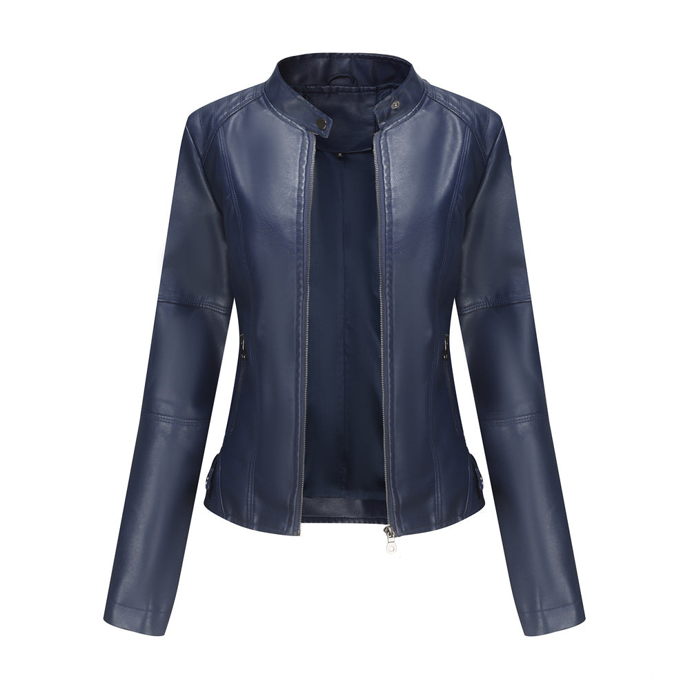 Miranda | Veste motard cintrée avec col montant et fermeture éclair