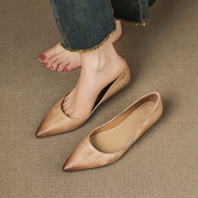 DELAUNAY | Ballerines Pointues en Cuir Marie