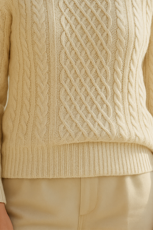 DELAUNAY | Pull Torsadé à Col Roulé en Maille Douce