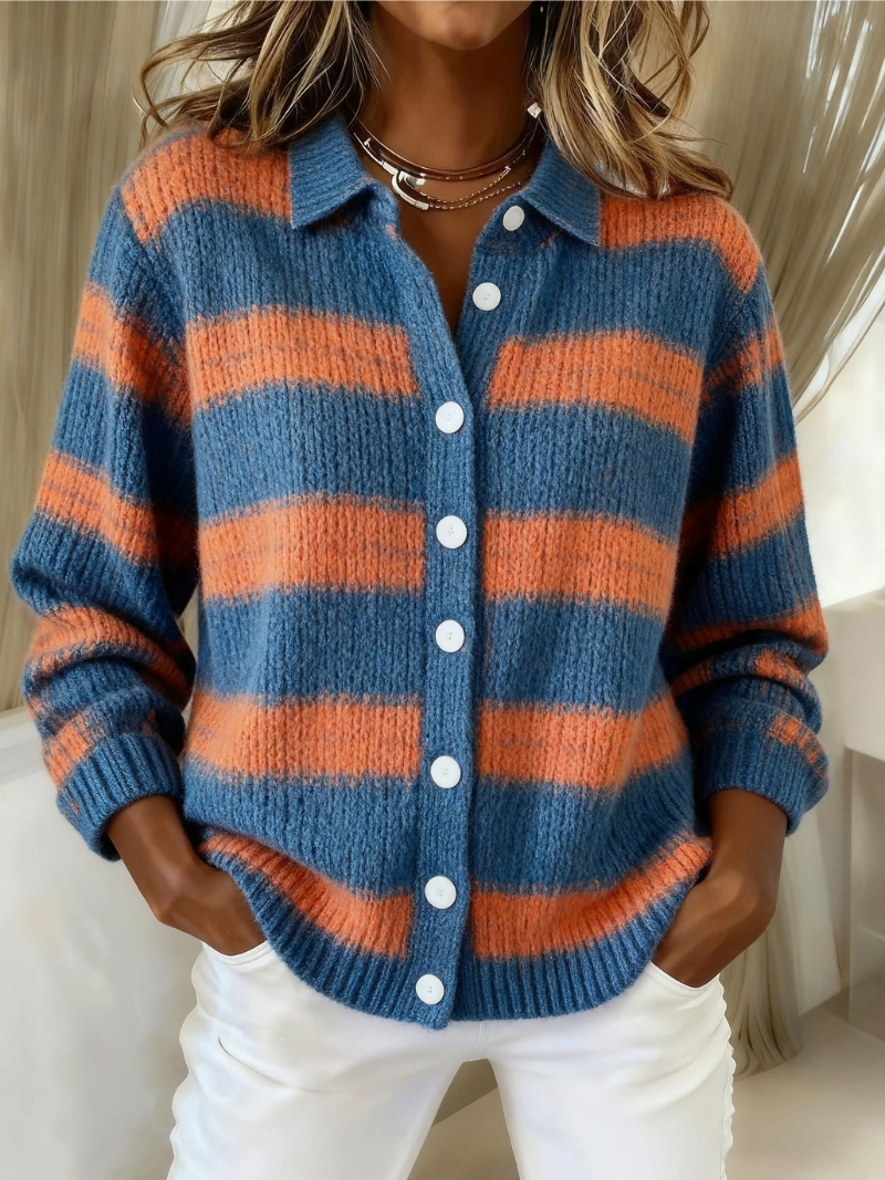 DELAUNAY | Cardigan Maille Rayures Larges Charlotte