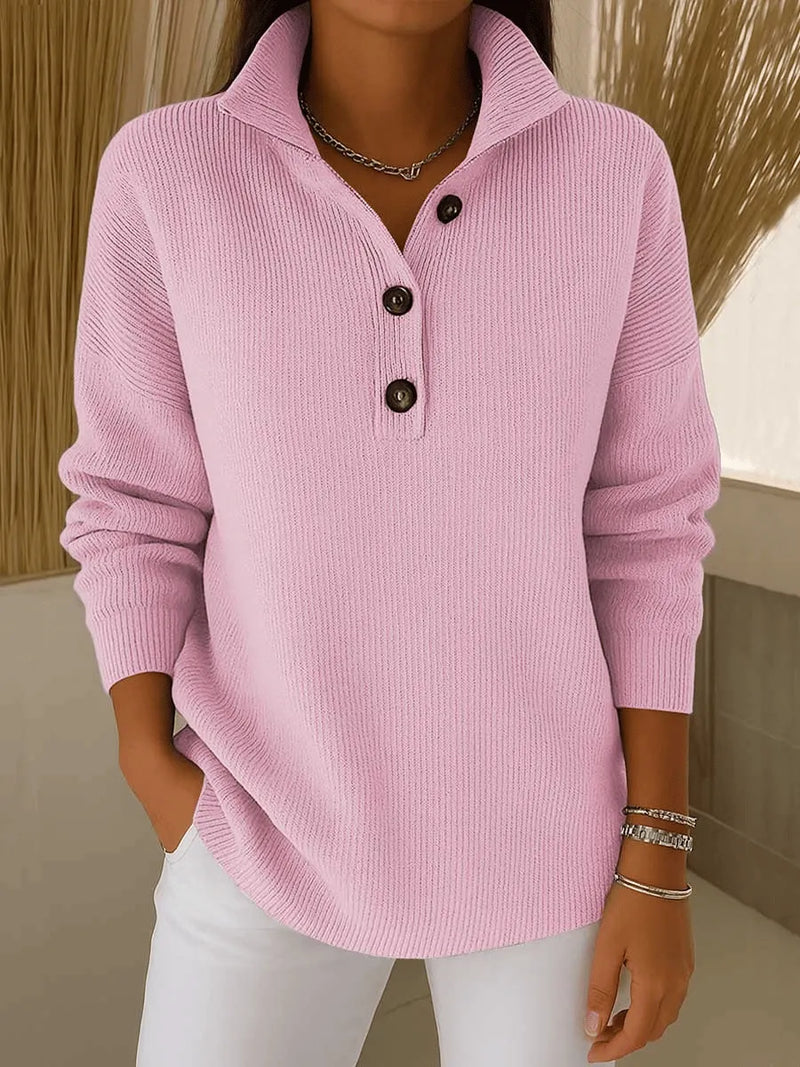 DELAUNAY | Pull Col Montant Boutonné Florence
