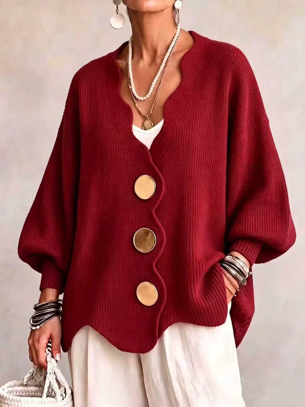 Madison - Gilet en maille à boutons amples