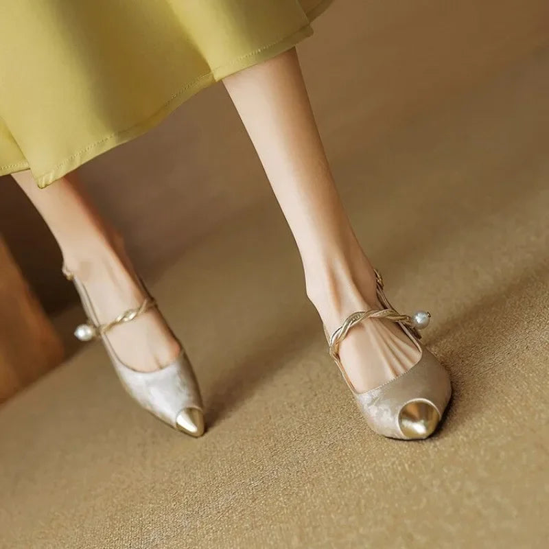 Delaunay | Escarpins Slingback Perle Torsadée Martine