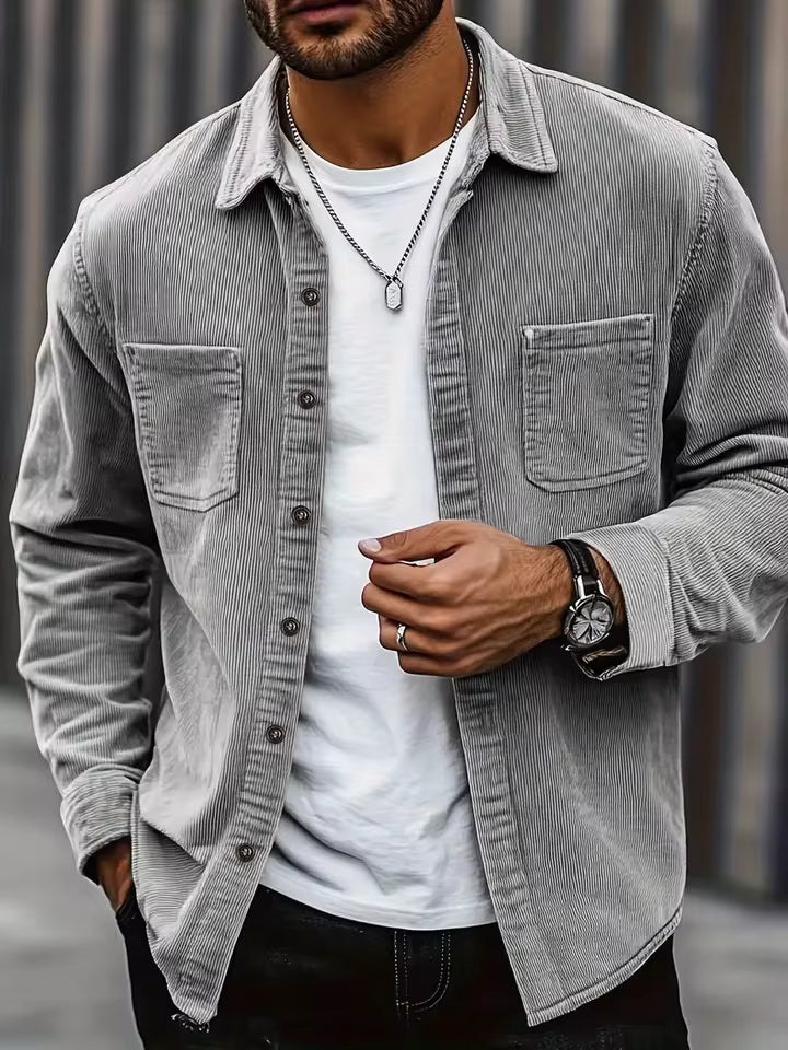 Lukas | Chemise en velours côtelé chaude pour hommes