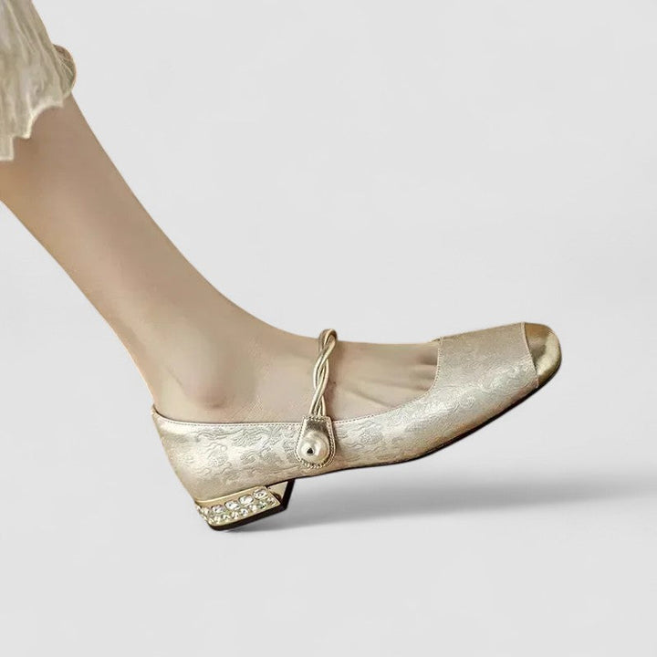 DELAUNAY | Babies Satinées Talon Bijou Camille