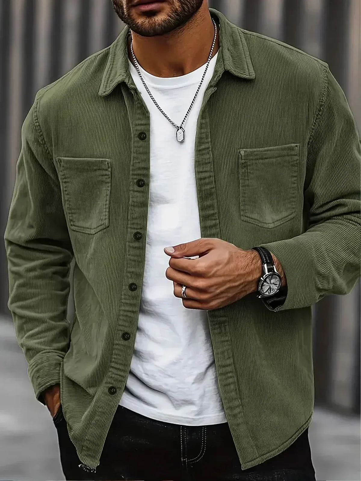 Lukas | Chemise en velours côtelé chaude pour hommes