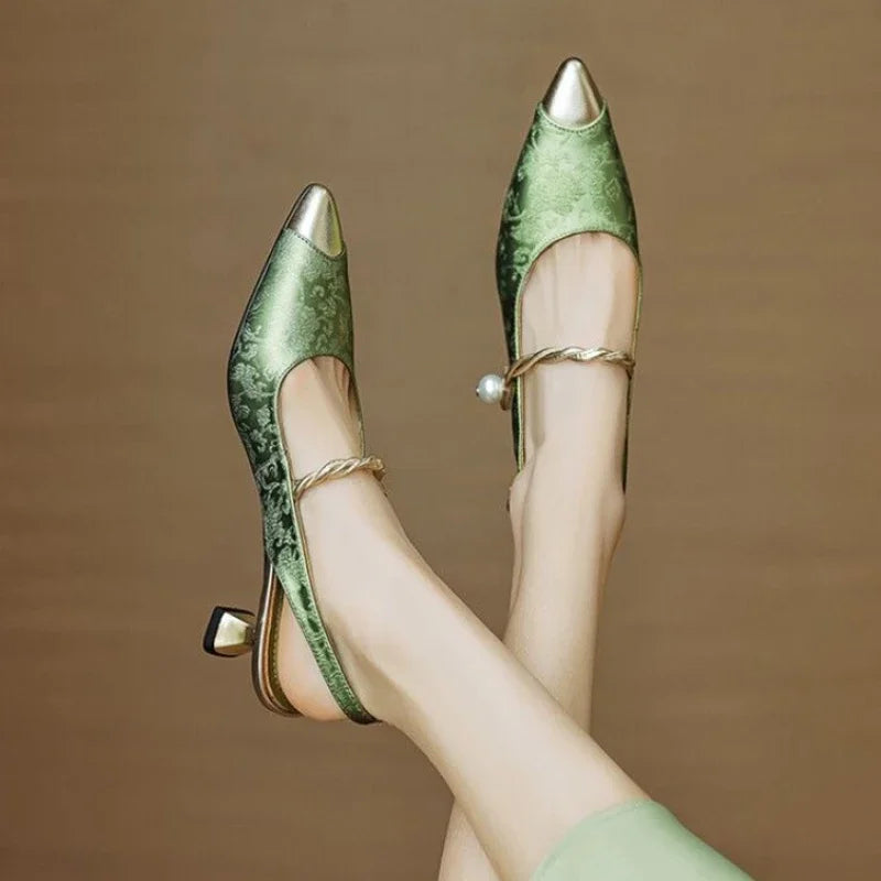 Delaunay | Escarpins Slingback Perle Torsadée Martine