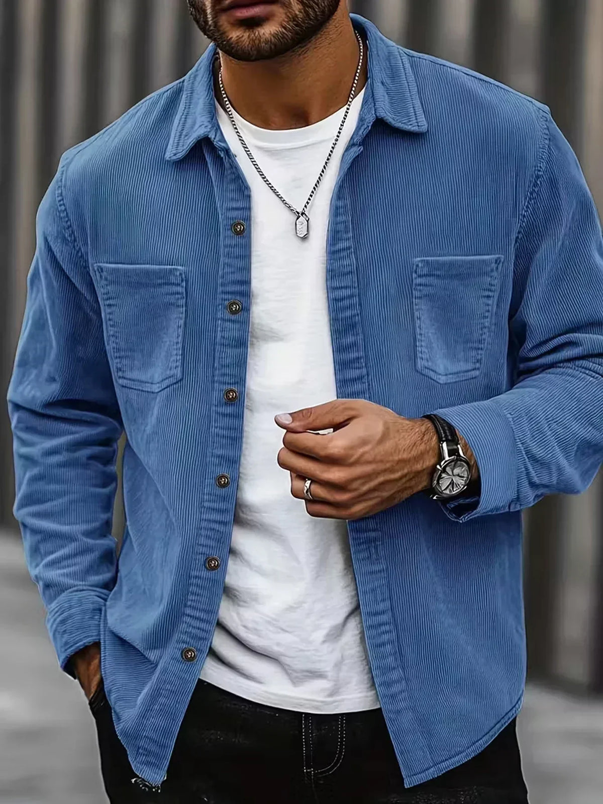 Lukas | Chemise en velours côtelé chaude pour hommes