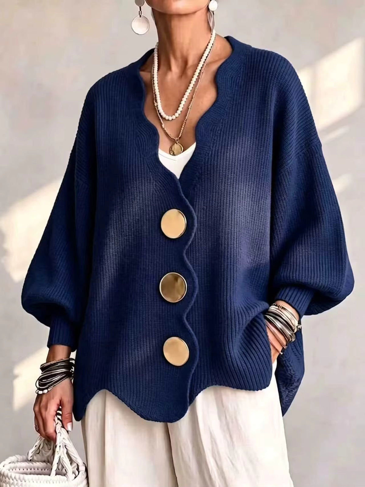 Madison - Gilet en maille à boutons amples