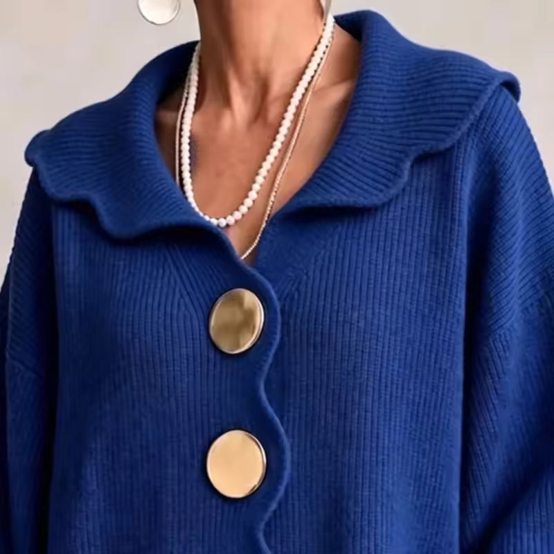 Elara | Gilet boutonné en maille côtelée